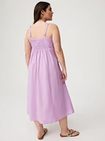 Lace-Up Tea Length Dress