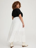 Shirred Tiered Maxi Skirt