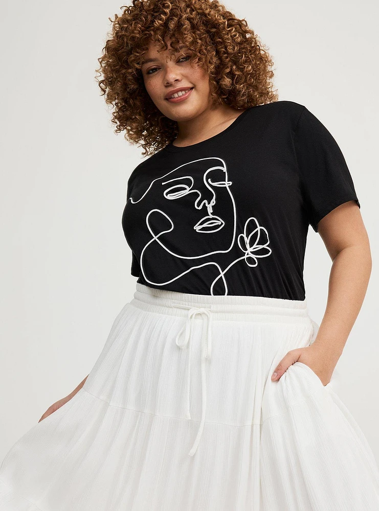 Shirred Tiered Maxi Skirt