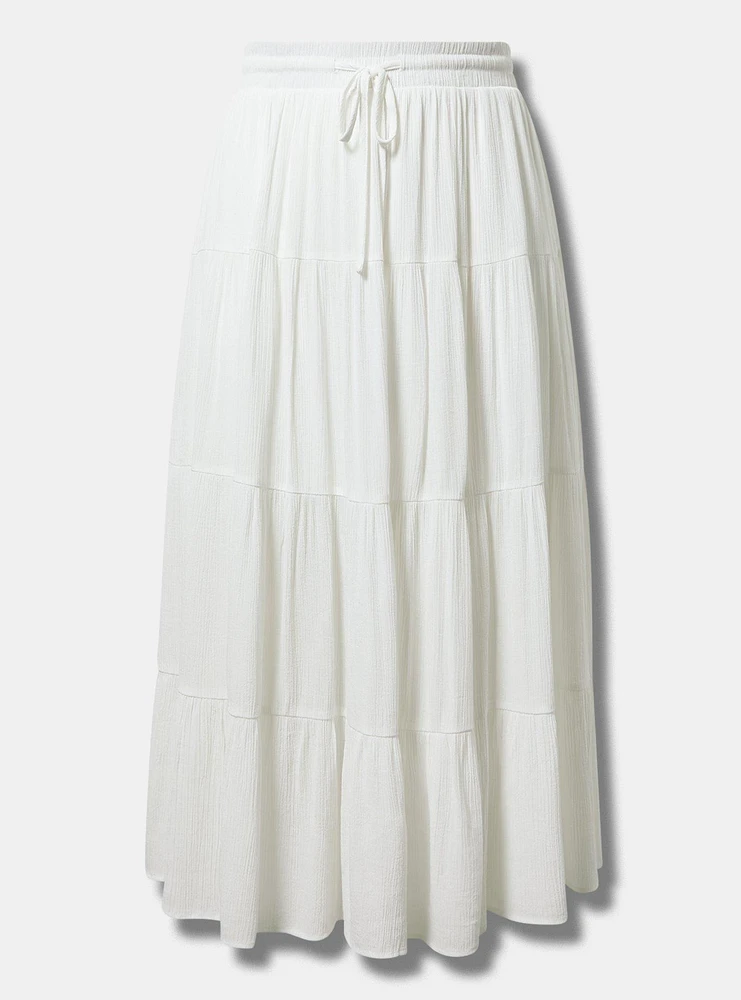 Shirred Tiered Maxi Skirt