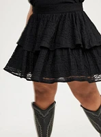 Mini Ruffle Lace Skirt