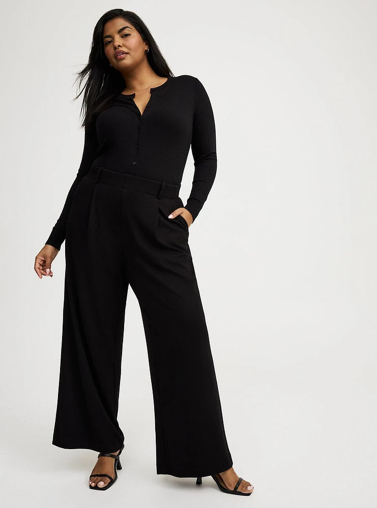 Pull-On High-Rise Wide Leg Pant