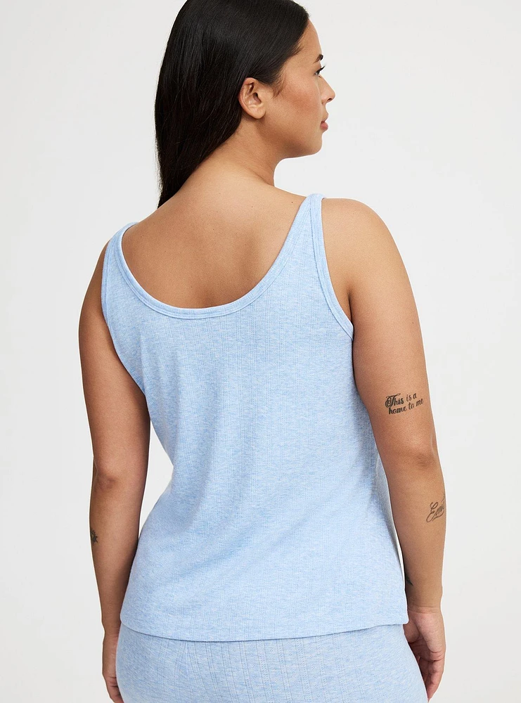 Pointelle Knit Sleep Tank