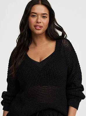 Open Stitch Pullover Sweater