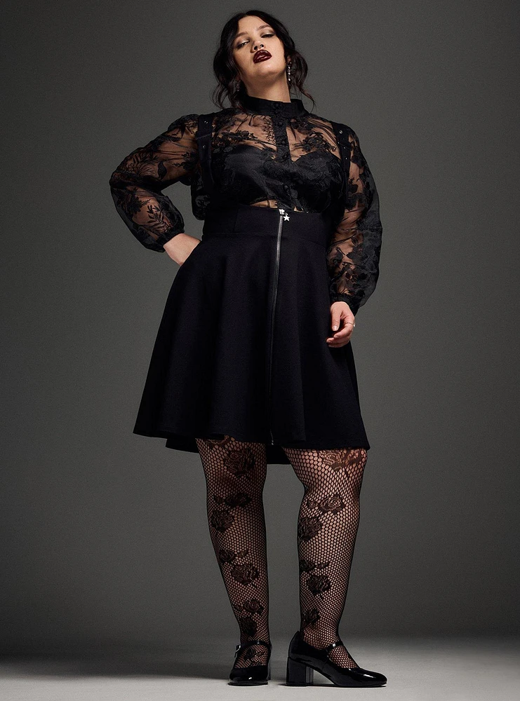 Nightfall Fishnet Floral Tights