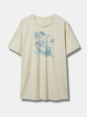 Swan Toile Oversized Heritage Jersey Crew Tunic Tee