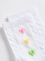 3-Pack Heart Crew Socks