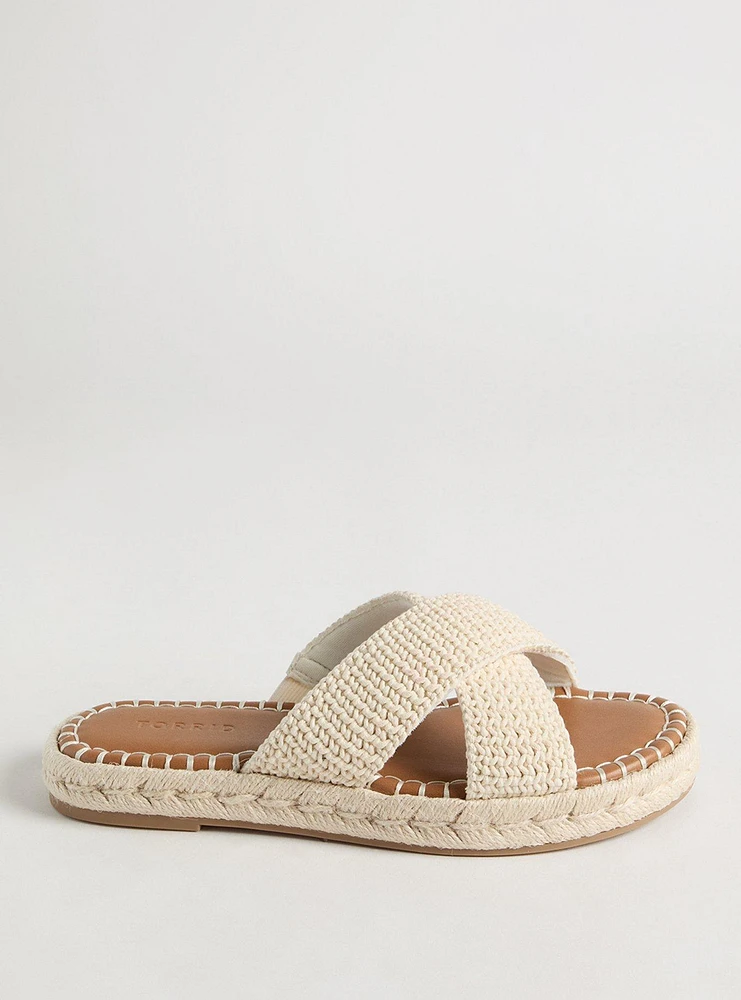 Cross Band Crochet Flatform Slide (WW