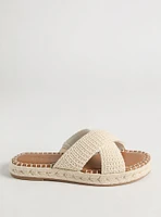 Cross Band Crochet Flatform Slide (WW