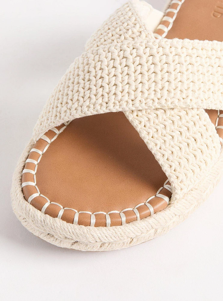 Cross Band Crochet Flatform Slide (WW