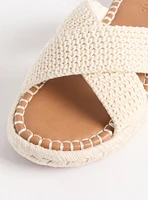 Cross Band Crochet Flatform Slide (WW