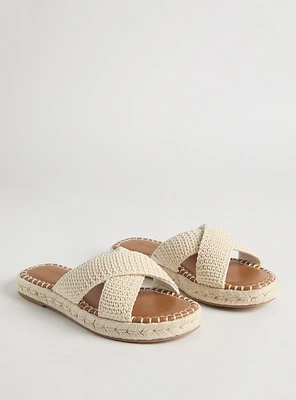 Cross Band Crochet Flatform Slide (WW
