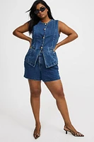 Studio High Neck Denim Vest