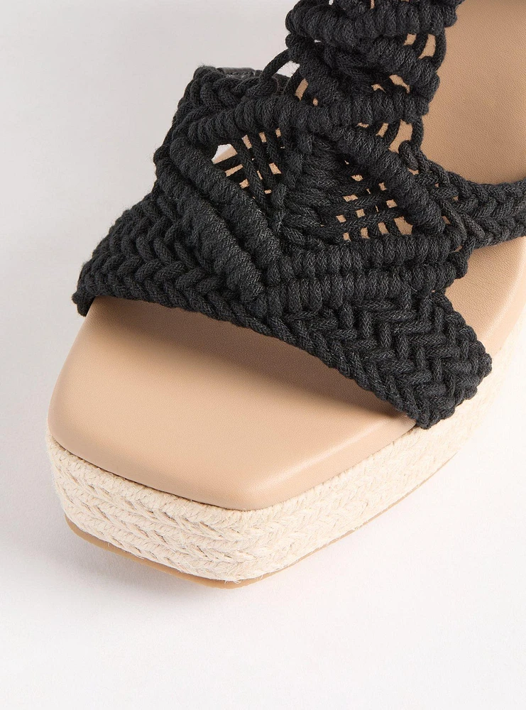 Square Toe Macrame Wedge (WW