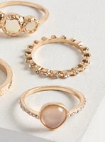 Pave Stone Ring Set