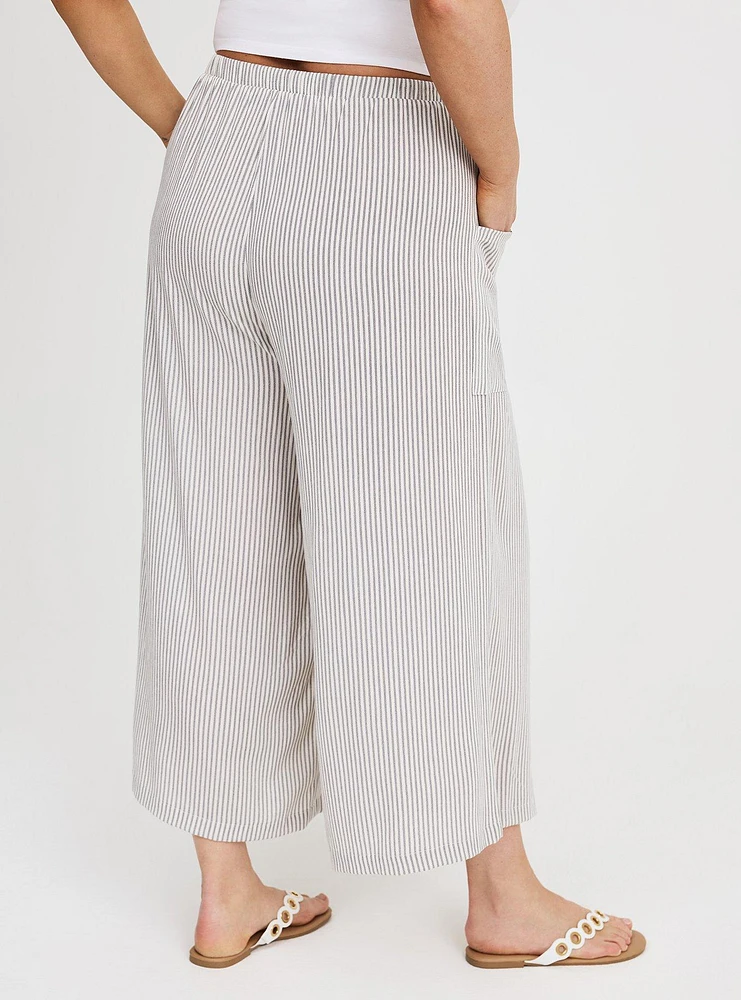 Cropped Straight Leg High-Rise Pant