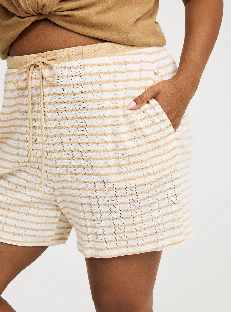 High-Rise Drawstring Knit Short