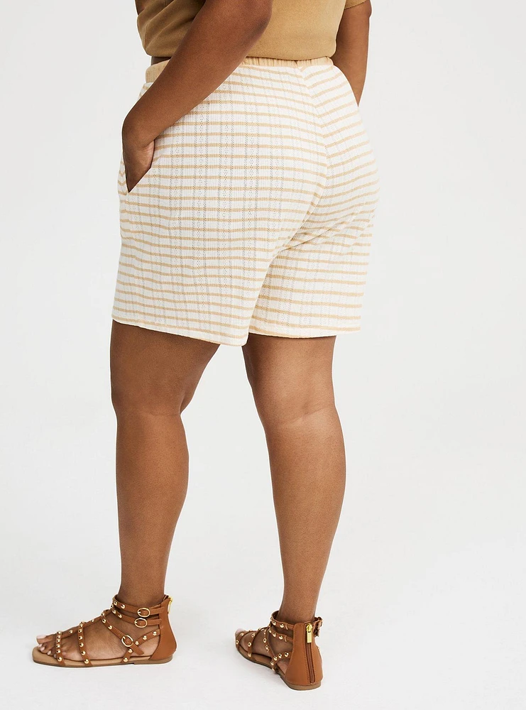 High-Rise Drawstring Knit Short