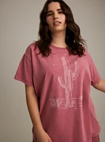 FESTI CACTUS OVERSIZED COTTON TUNIC TEE