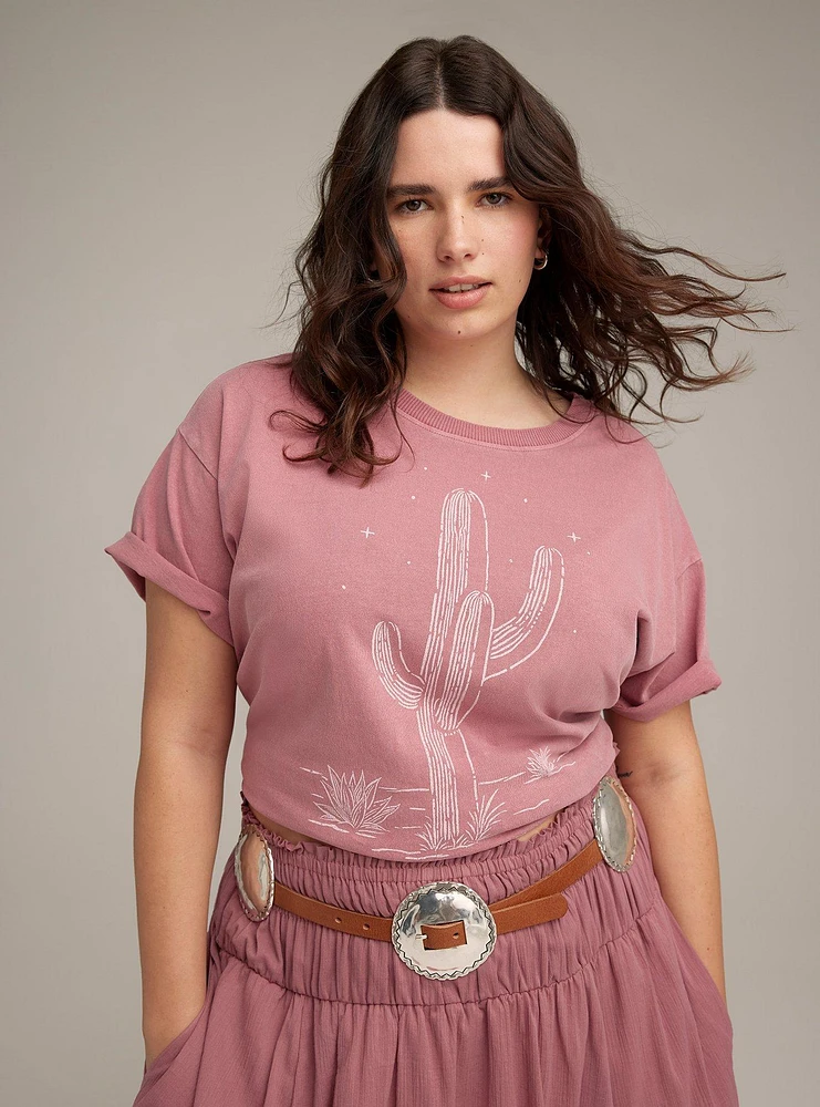 FESTI CACTUS OVERSIZED COTTON TUNIC TEE