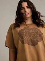 FESTI ROSE OVERSIZED COTTON TUNIC TEE