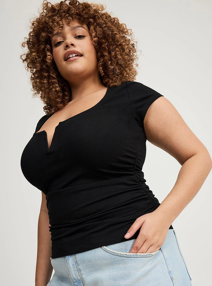 Foxy Scoop V-Wire Ruched Top