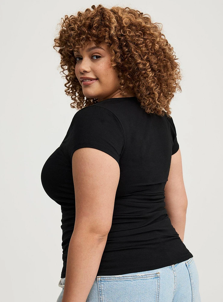 Foxy Scoop V-Wire Ruched Top