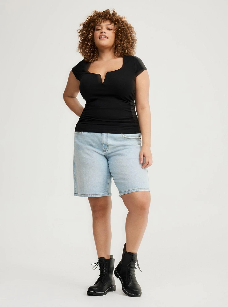 Foxy Scoop V-Wire Ruched Top