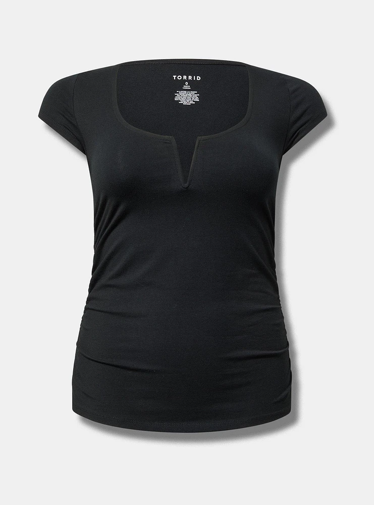 Foxy Scoop V-Wire Ruched Top