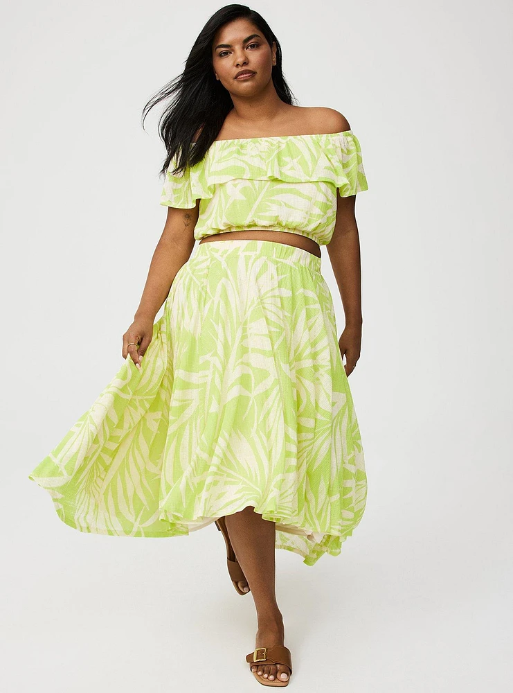 Off-Shoulder Hi-Lo Skirt Set