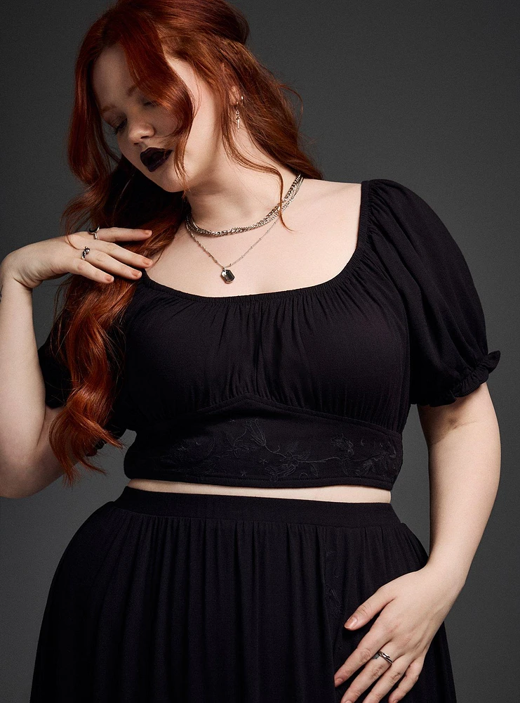 Nightfall Embroidered Crop Top