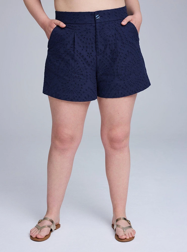 Belle Isle High-Rise Eyelet Short