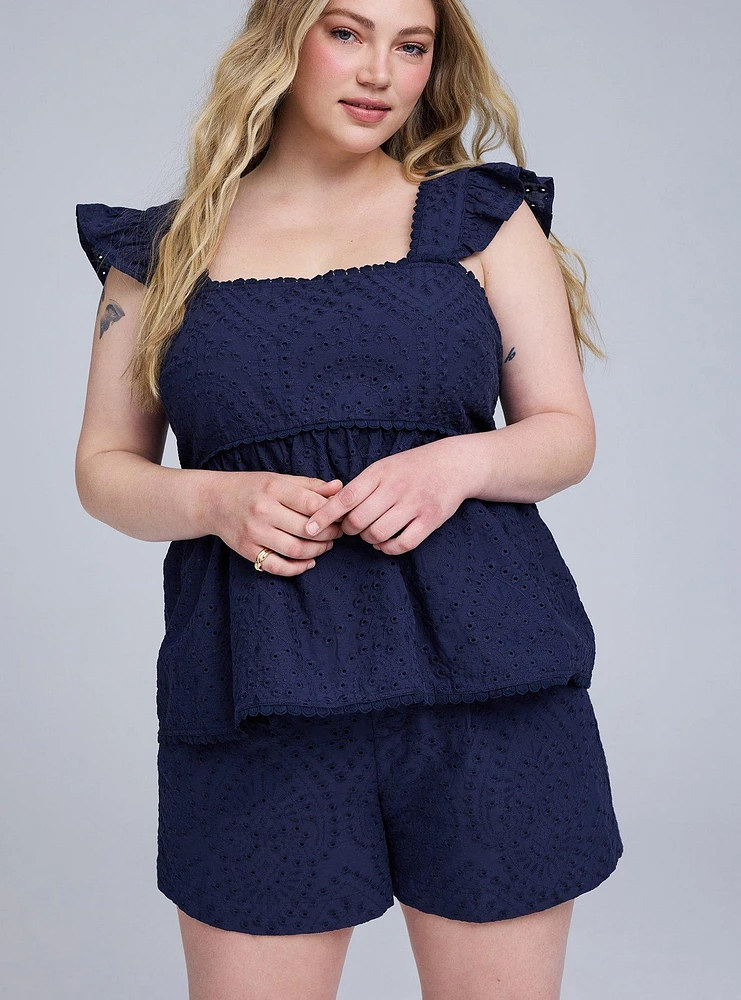 Belle Isle High-Rise Eyelet Short