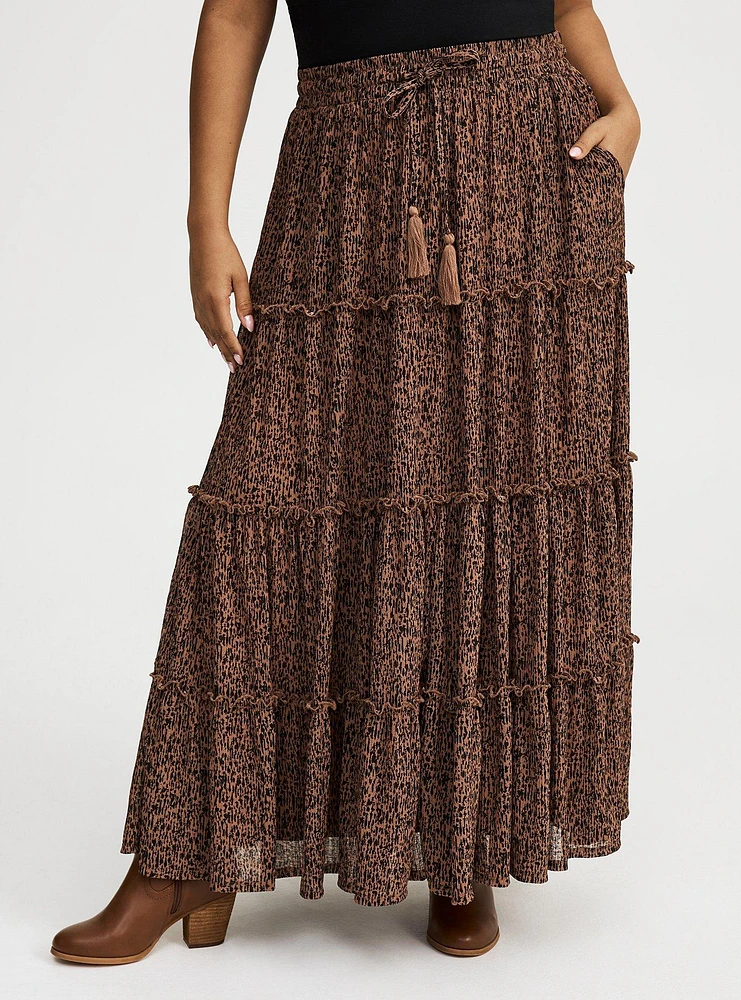 Maxi Tiered Drawstring Skirt