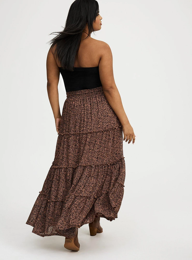 Maxi Tiered Drawstring Skirt