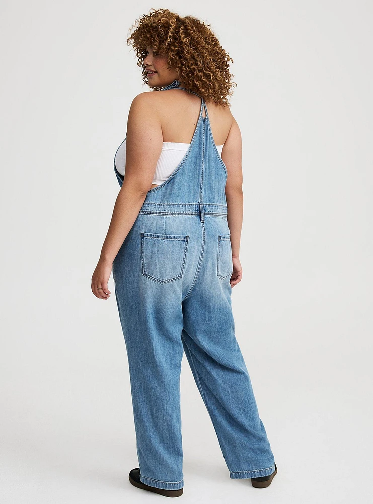 Button Front Denim Overall
