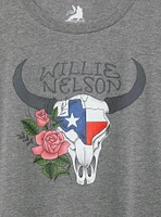 Willie Nelson Steer Skull Classic Cotton Crew Tee