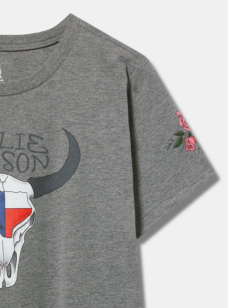 Willie Nelson Steer Skull Classic Cotton Crew Tee