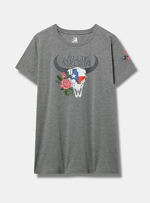 Willie Nelson Steer Skull Classic Cotton Crew Tee