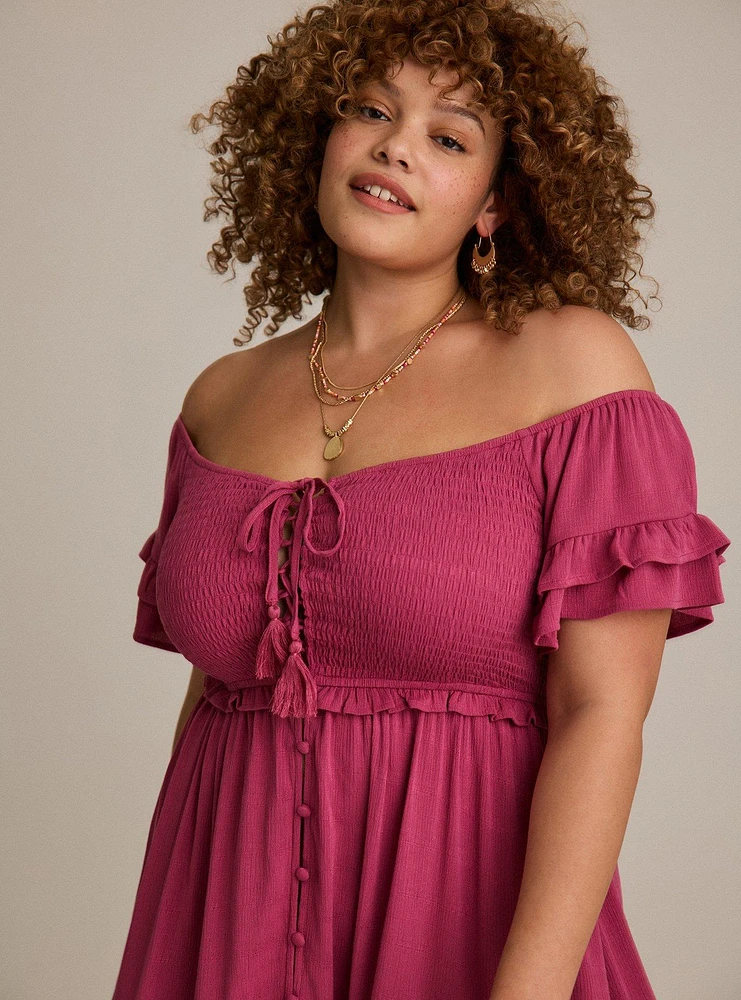 Festi Lace-Up Mini Dress