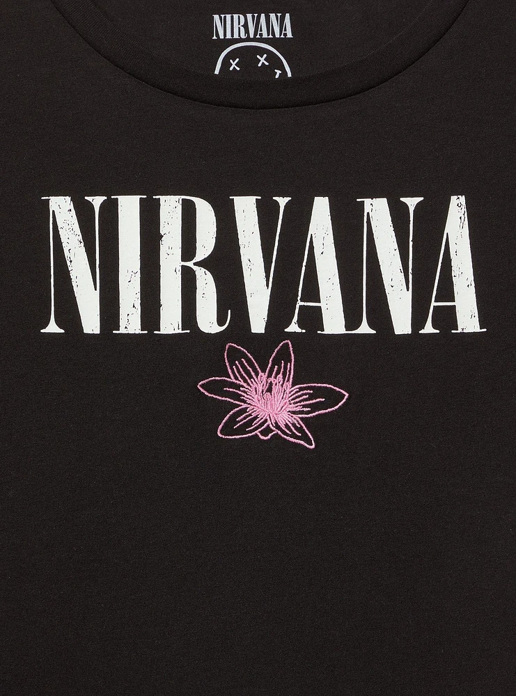 Nirvana Cotton Roll Sleeve Embroidered Tank