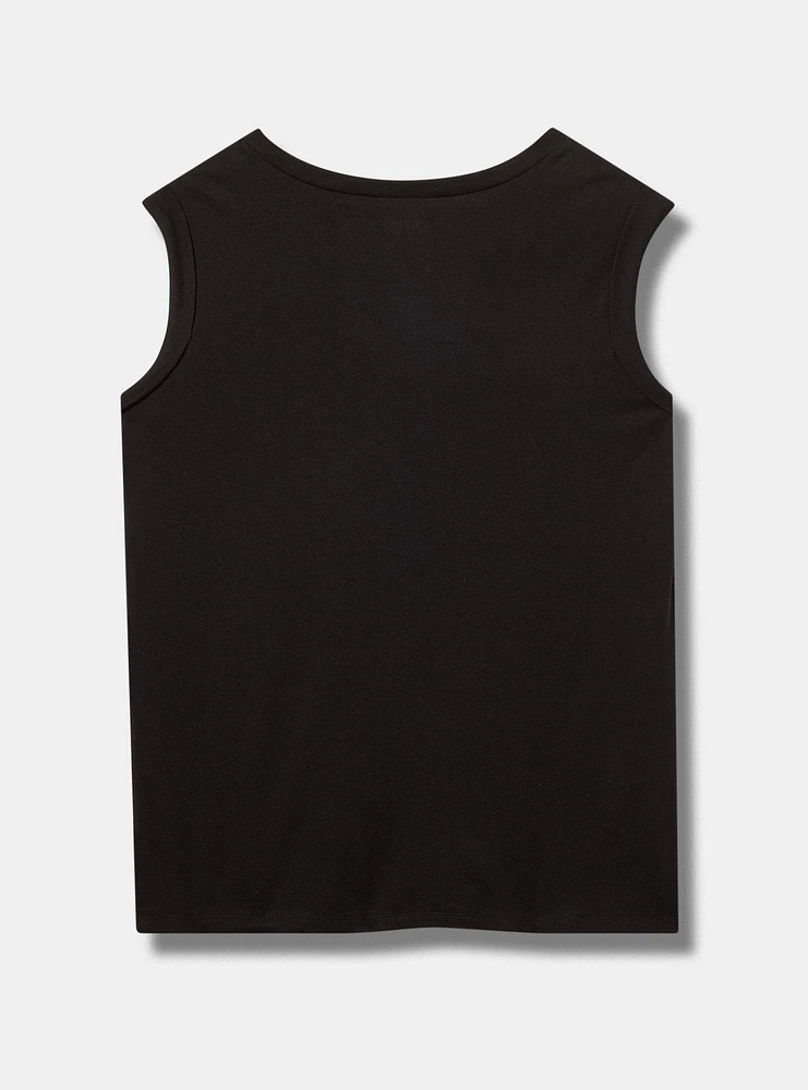 Nirvana Cotton Roll Sleeve Embroidered Tank