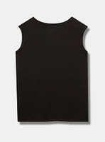 Nirvana Cotton Roll Sleeve Embroidered Tank