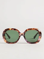 Square Oval Smoke Lens Sunglasses