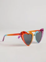 Rainbow Heart Reflective Sunglasses