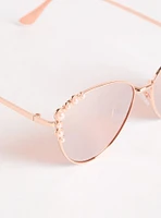 Pearl Metal Cateye Sunglasses