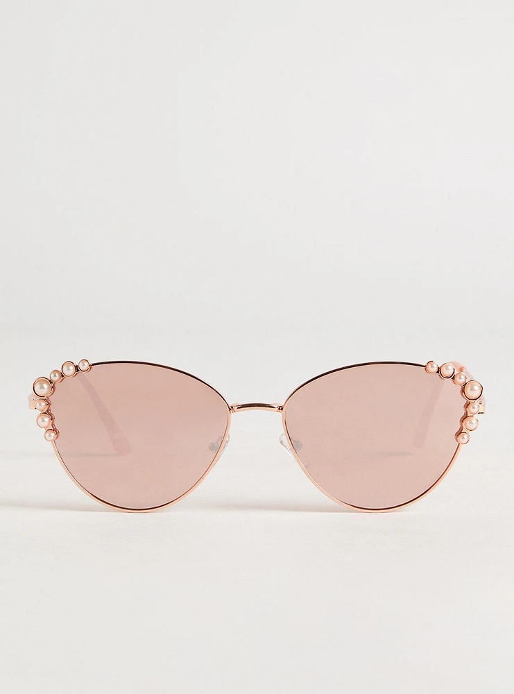Pearl Metal Cateye Sunglasses
