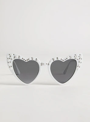 Pearl Heart Cateye Sunglasses