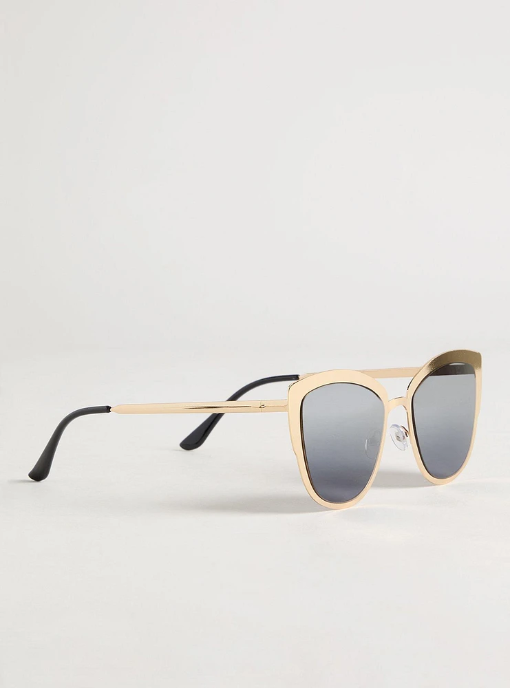 Cateye Metal Smoke Lens Sunglasses