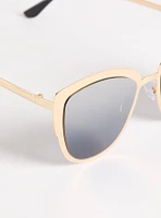 Cateye Metal Smoke Lens Sunglasses